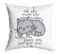ZNGFON Happy Sleepy Kitty Print Cat Soft Throw Pillow Cover Cushion Cover Decor for Sofa Couch Bed 18x18 Inch Kitty Lover,Cat Lover Gifts, Funny Cats Pillow Cover, Cats Mom Gifts for Women