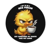 ZNGFON I Try to Be A Nice Person But Round Gaming Mouse Pad, Sarcastic Funny Duck Lover Round Mousepads for Desk Home Office Computers Laptop Accessories, Funny Office Gifts for Men, 7.9x7.9 Inch