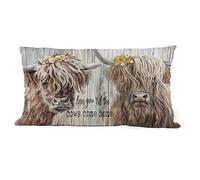 ZNGFON Love You til the Cows Come Home Cows Art Throw Pillow Covers 12x20 Inch Farmhouse Gifts Decor Vintage Country Art for Home Decor
