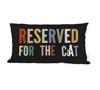 ZNGFON Reserved Colorful Word Throw Waist Pillow Case Cushion Cover Decor for Sofa 12x20 Inch Kitty Lover, Cat Mom Gifts, Funny Pillow Cover