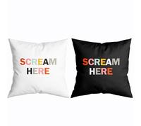 ZNGFON Scream Here Funny Throw Pillow Covers 18x18 Funky Throw Pillow Covers Colorful Office Decor,Scream Merchandise,Funny Weird Two Piece Pillow case