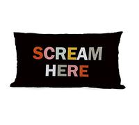 ZNGFON Scream Here Funny Weird Decor Throw Pillow Covers 12x20，Funky Throw Pillow Covers Colorful Office Decor（Black and Colorful 08）
