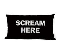 ZNGFON Scream Here Funny Weird Decor Throw Pillow Covers 12x20,Funky Throw Pillow Covers Colorful Office Decor(Black 06)