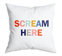 ZNGFON Scream Here Funny Weird Decor Throw Pillow Covers 18x18，Funky Throw Pillow Covers Colorful Office Decor（Colorful 08）