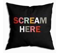 ZNGFON Scream Here Funny Weird Decor Throw Pillow Covers 18x18,Funky Throw Pillow Covers Colorful Office Decor