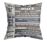 ZNGFON to My Niece Never Forget That I Love You Throw Pillow Covers - 18x18 Inch Niece Gifts from Aunt/Uncle for Graduation or Birthday