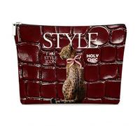 ZNGFON Trendy Funky Cheetah red Makeup Bag,Trendy Funky Cheetah red Y2K Cosmetic Bags,Leopard Lover Gifts for Women,Coquette Preppy Decor Makeup Zipper Pouch for Girls,Holy chic Style
