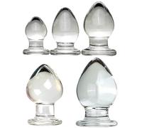 Zngoiwyt 5 Sizes Large Glass Anal Plug 32/40/45/55/65Mm Anal Plug Classic Anal Balls Butt Plug Glass Dildo Vagina Plug Anus Dilator Erotic Sex Toys For Women Men(XXL)