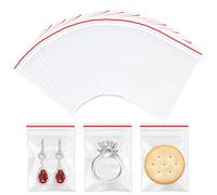 Zngou 400Pcs Grip Seal Bags Clear Plastic Baggies Small Ziplock 4x6cm Resealable Storage Pouches Little Mini Poly Press for Jewellery Earrings Seed Beads Sweets