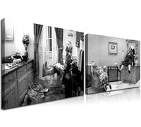 ZNHART Framed Funny Bathroom Wall Art Set of 2 - Vintage Humor Black and White Movie Posters, Dumb And Dumber Bathroom Decor, 16x24 inch