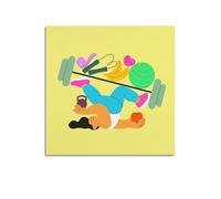 ZNHSzzQ Creative Stacked Strength Training Figure Poster Wall Art Canvas Poster Modern Painting for Living Room Bed Room 16x16inch(40x40cm) Unframe-style