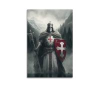 ZNHSzzQ Religious Crusader in Mountains Digital Poster Wall Art Canvas Poster Modern Painting for Living Room Bed Room 08x12inch(20x30cm) Unframe-style