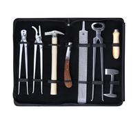 Zniry 8Pc Farrier Tools Kit, Veterinary Grade Horse Hoof Trimming Set with 14" Double Sided Hoof Rasp, 16.2" Heavy Duty Nippers, Nail Clincher, Knife, Hammer & Buffer, Durable High Hardness Steel Kit