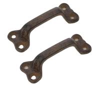 ZNJAMN 2Pcs Vintage Cast Iron Handle Door Pulls for Home Furniture Drawer Cabinet Hardware Vintage Barn Door Handle for Doors