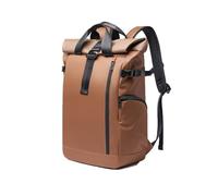 ZNJAMN Roll Top Backpack Men's 15.6" Laptop Backpack Large Capacity Multifunction Roll Top Lightweight Travel Waterproof School Bags For Work, School & Outdoors(Brown)
