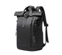 ZNJAMN Roll Top Backpack Men's 15.6" Laptop Backpack Large Capacity Multifunction Roll Top Lightweight Travel Waterproof School Bags For Work, School & Outdoors(Black)