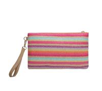 ZNJAMN Women'S Wrist Bags Woven Wallet Colourful Hand-woven Handmade Vintage Portable Simple Vacation Envelope Bag Summer Beach Clutch Bag For Evening, Holiday(Mix Color B)