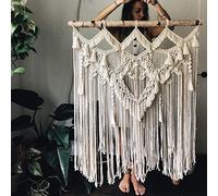 ZNKZJ Macrame wall hanging large Handmade Cotton Rope Woven Wall Tapestry Boho Chic Home Wall Decoratio for Wedding Living Room Bedroom, Beige-90x120cm