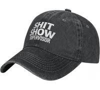 ZNODXFIV Baseball caps for Men and Women,Shit Show Supervisor Baseball Cap Popular Logo Gym Washed Hip Hop Hats Men Vintage Custom Washed Baseball Caps Cool