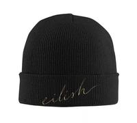 ZNODXFIV Classic Billies Fragrances Gold Cursive Knitted Hat Beanie Winter Hats Warm Hip-hop Eilishs Cap Men Women Cool