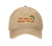 ZNODXFIV Classic Fish Want Me Women Fear Me Baseball Cap Vintage Distressed Washed Headwear for Men Women Outdoor Activities Gift Caps Hat