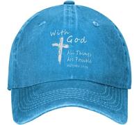 ZNODXFIV Classic with God All Things are Possible Christian Faith Unisex Baseball Cap