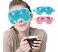 ZNÖCUETÖD Ice Eye Mask Gel Eye Mask Cooling 2 Packs Reusable Cold Eye Mask for Dark Circles and Puffiness, Cold Compress Eye Ice Pack with Soft Plush Backing for Dry Eyes, Migraine, Stress Relief
