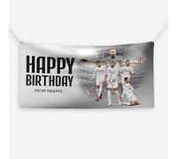 ZNOR Mbappe Real Madrid Birthday Banner/Football Theme Party Decoration Large Custom Soccer Banner/Sports Fan Decor