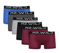 ZNOR Mens Mr Wild Boxer Shorts Elasticated Waistband Ultra Soft Brief Underwear Trunk Breathable Bamboo Boxers Multipack -Multi Pack Of 6-XL
