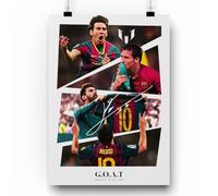 ZNOR Mesmerizing Messi GOAT Poster: Soccer Football Player Wall Art -Poster Prints For Boys Bedroom Ideal Décor for Messi Fans and Celebrating the World Player of the Year