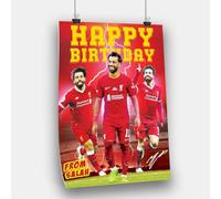 ZNOR Personalized Mo Salah Birthday Poster - Custom Liverpool FC Party Decoratio for Liverpool Fans and Supporters Gift for Football Fans! (Poster)
