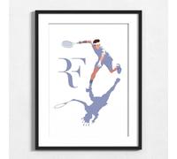 ZNOR Wall Art Poster for Home Office Decorations Roger Federer Illustration Work For Living Room Bedroom Decor Printed Modern Artwork(Without Frame)