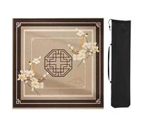 ZNQNDSR Mahjong Mat Square Mahjong Mat with Storage Bag, Mahjong Game Mat Anti Slip Noise Reduction, Mahjong Table Pad with Edge(Brown,33x33in)