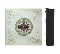 ZNQNDSR Mahjong Mat Square Mahjong Mat with Storage Bag, Mahjong Game Mat Anti Slip Noise Reduction, Mahjong Table Pad with Edge(Green,35x35in)