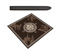ZNQNDSR Mahjong Mat Thickened Mhjong Game Mat Anti-Slip Noise Reduction Poker Table Pad with Storage Bag for Pai Jiu & Home Fun(Brown,55x55)