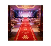 ZNQNDSR Traditional Chinese Red Carpet Non-Slip Aisle Runner with Double Happiness Pattern for Indoor Outdoor Ceremonies(4.9x164ft)
