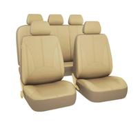 ZNQRY 9pcs Full Set Car Seat Covers for Renault Captur I 2014 2015 2016 2017 2018 Universal Seat Protectors Cushion Front Back Waterproof Seat Headrest Covers Interior,Beige