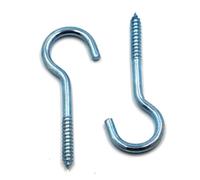 ZNTIHZ 100pcs 1# - 14# Galvanized Steel Light Hook Ring Question Mark Screw Self-Tapping Hooking for Hanging Plants,Cups(Blue,12#)