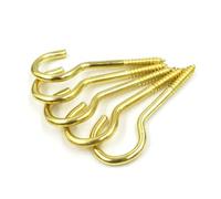 ZNTIHZ 60pcs Hook Self Tapping Screw Question Mark Opening Lamp Screws for Hanging Plants,Cups(Copper Plated,1#)