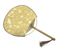ZNTIHZ Art Crafts Gift Vintage Hand Painted Fan Paper With Tassels Blank Hand Fan Handle DIY Fan Room Decorations For Personal Deco,Summer Party(Color 12)