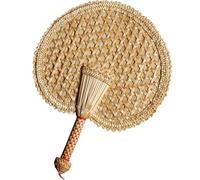 ZNTIHZ Hand-Woven Woven Straw Hand Fan Old Summer Natural Hand Fan Friendly Hand-Woven Fan Decorative Round Fan For Personal Deco,Summer Party