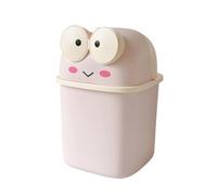 ZNTIHZ Mini Frog Desktop Trash Can Cute Small with Lid Flip For Bedroom, Bathroom(Pink)