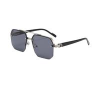 ZNTIHZ Oversize Retro Double Bridges Square Metal Men Sunglasses For Driving And Traveling