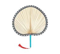 ZNTIHZ Palm Leaf Fan Natural Hemming Handheld Fan Room Wall Decoration With Tassel Retro Rural Style Summer Fan Performance Props For Personal Deco,Summer Party(Blue-S)