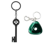 ZNTU Coraline Keychain Key Seeing Stone Matching Set - Horror Movie Cartoon Cosplay Accessories - Button Eyes Merchandise Stuff Jewelry for Girls and Boys, Green, standard, Green, standard