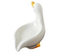 znutc Ceramic Duck Soap Dish | Duck Shape Shower Soap Holder Non-Slip,Sponge Holder, Soap Saver, Stable Soap Container for Shower Bathroom Kitchen Sink