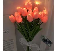 znvwki Twinkling Tree Tulips, Radiant Romantic Tulip Light, Artificial Tulip Flowers LED Lights, Fake Bouquet Battery Powered Real Touch Night Table Centerpiece Wedding for Home Office (Pink A, 10)