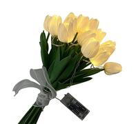 znvwki Twinkling Tree Tulips, Radiant Romantic Tulip Light, Artificial Tulip Flowers LED Lights, Fake Bouquet Battery Powered Real Touch Night Table Centerpiece Wedding for Home Office (Yellow, 10)