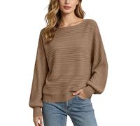 Znwerma oversized hoodie Women's Jumpers Oversized Sweatshirts for Women UK 2026 Trendy Ribbed Knitted Round Neck Sweatshirt without Hood Ladies Long Sleeve Pullover Tops Autumn Jumper Hoodie Coffee
