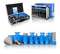 ZNXIMER Diamond Tile Drill Bit Set - 12 Pieces 6/6/8/10/25/35/50/68/110 mm Diamond Drill Bit with 20 mm and 50 mm Finger Milling Cutter An Adapter for Dry Drilling in Porcelain Tile Granite Marble